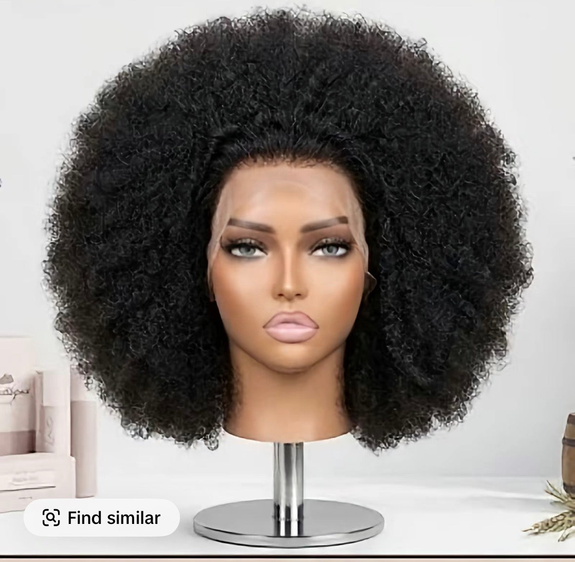 Glueless Afro Kinky Coily Lace Front Human Hair Wig 100% Virgin Hair Natural Black Full Volume Blowout Wig For black Women
