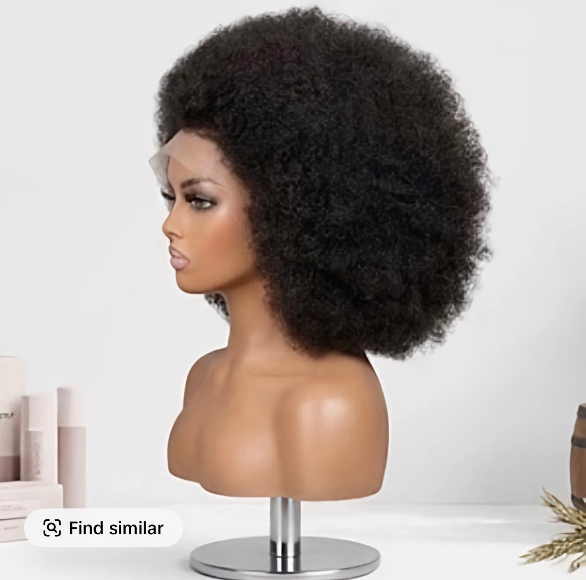 Glueless Afro Kinky Coily Lace Front Human Hair Wig 100% Virgin Hair Natural Black Full Volume Blowout Wig For black Women