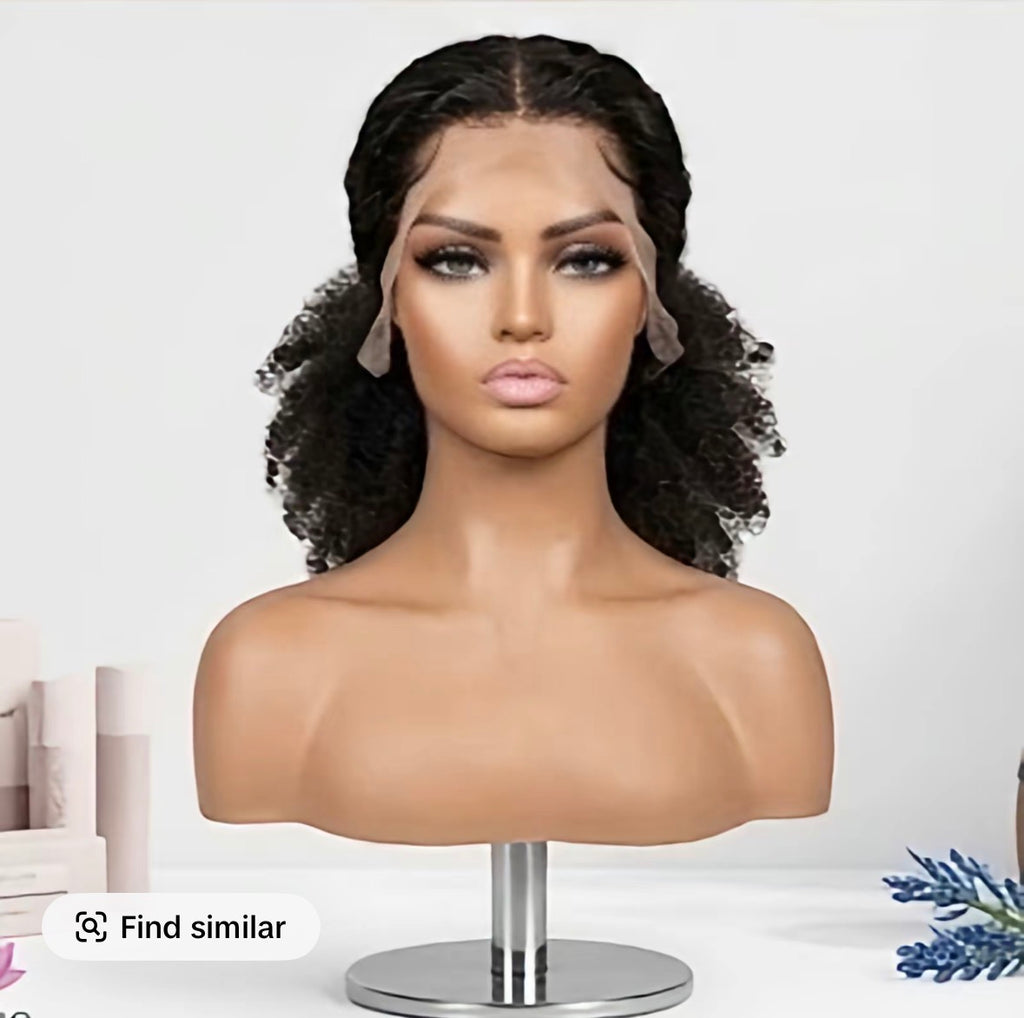 Glueless Afro Kinky Coily Lace Front Human Hair Wig 100% Virgin Hair Natural Black Full Volume Blowout Wig For black Women